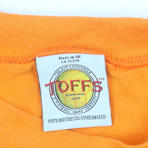 TOFFS Men's Orange 2XL Retro Football Long Sleeve Pullover Sweatshirt