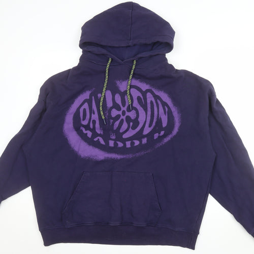 Damson Madder Men's Purple Graphic Pullover Hoodie Size L