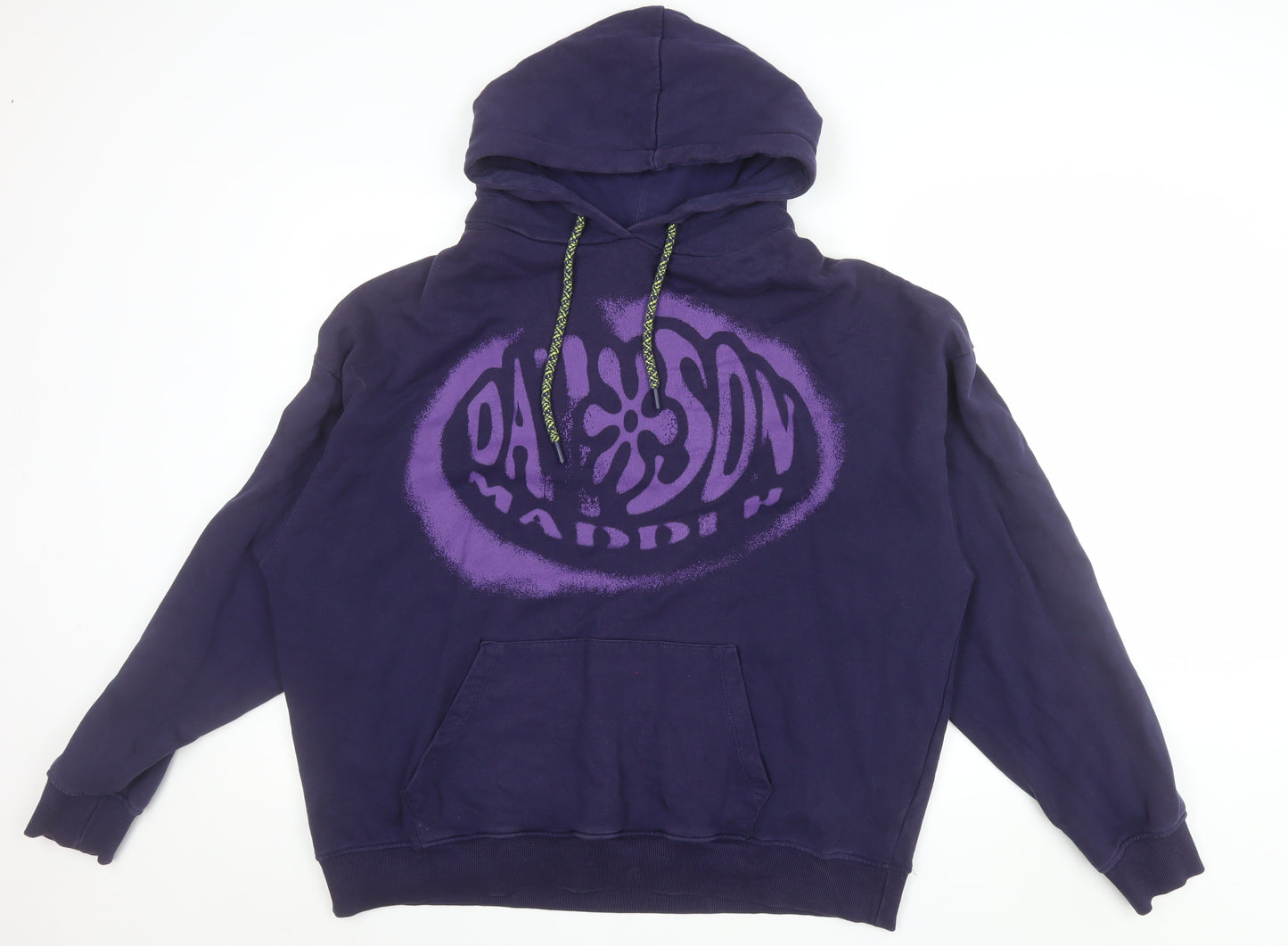 Damson Madder Men's Purple Graphic Pullover Hoodie Size L