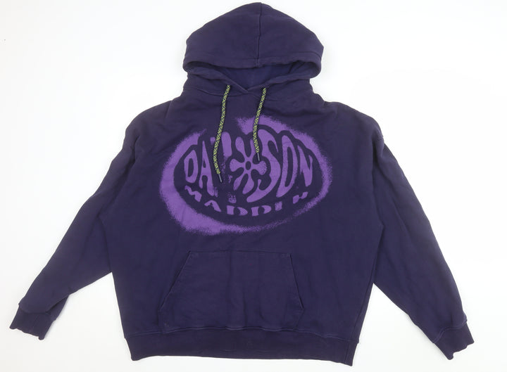 Damson Madder Men's Purple Graphic Pullover Hoodie Size L