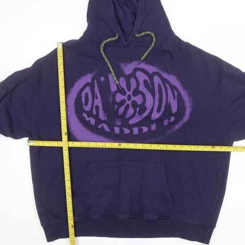 Damson Madder Men's Purple Graphic Pullover Hoodie Size L