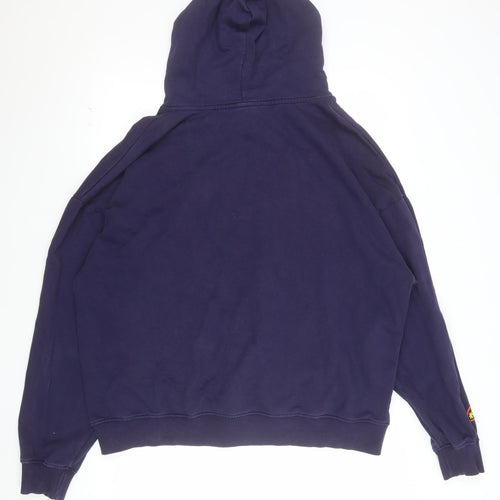 Damson Madder Men's Purple Graphic Pullover Hoodie Size L