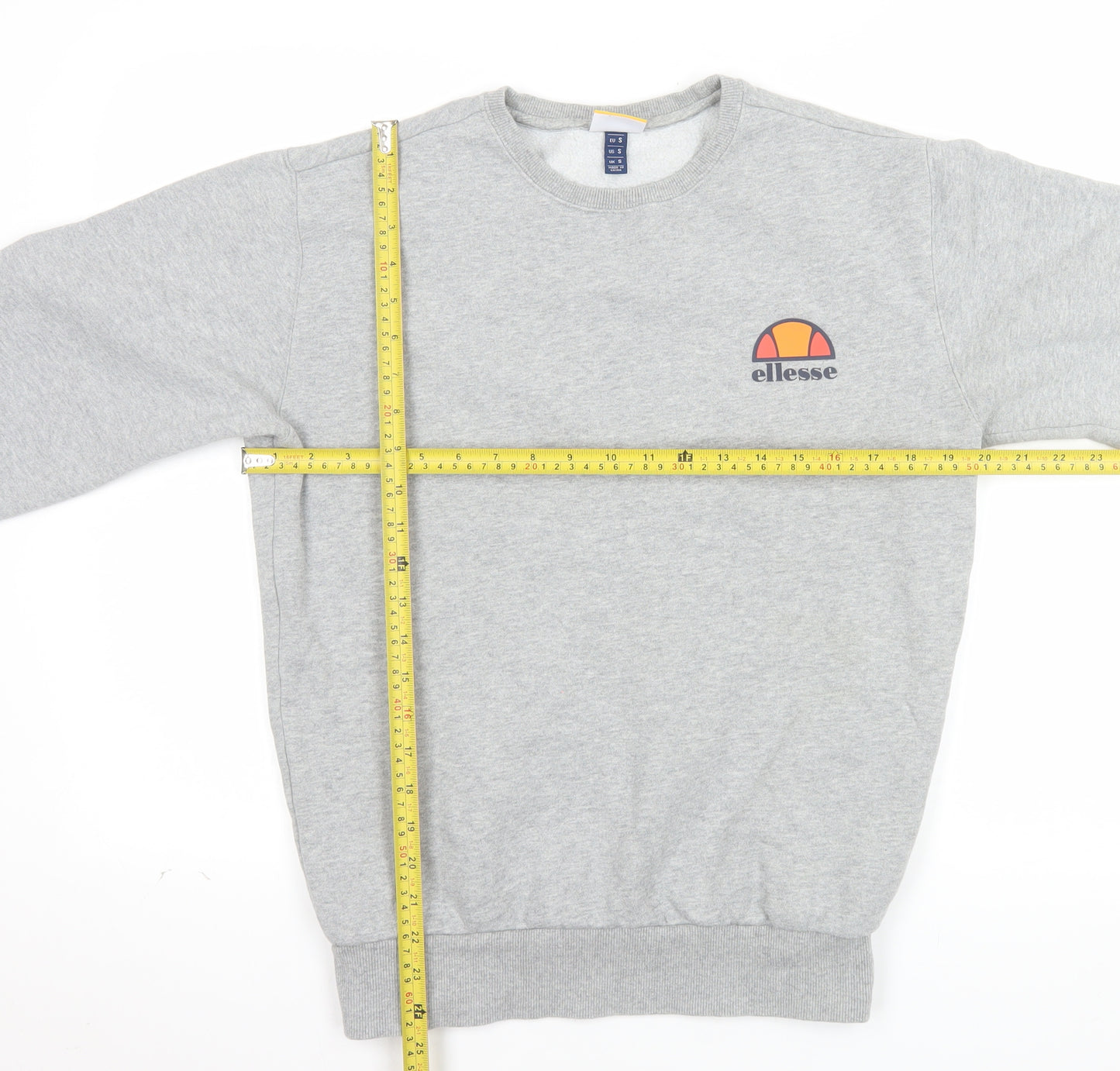 Ellesse Men's Grey Small Pullover Crew Neck Sweatshirt