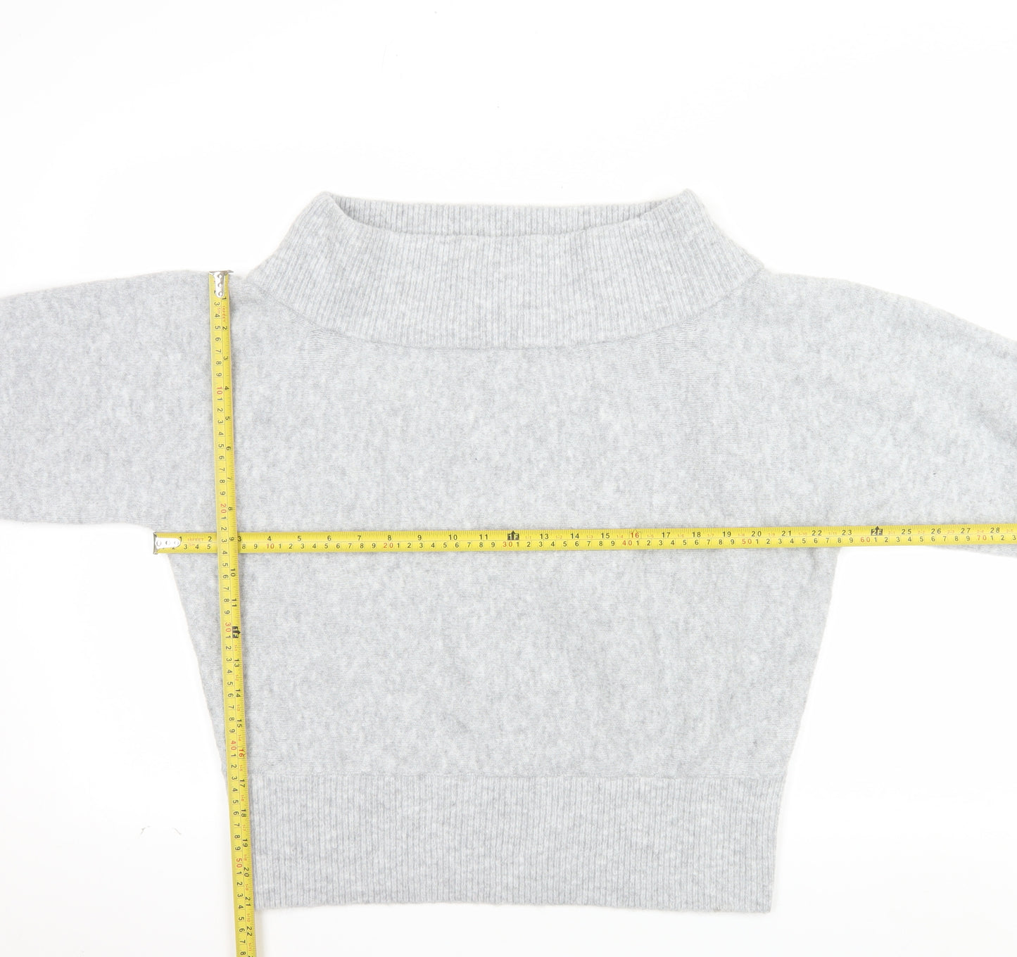 Pull&Bear Women Grey Roll Neck Wool Blend Relaxed Fit Jumper Size 12