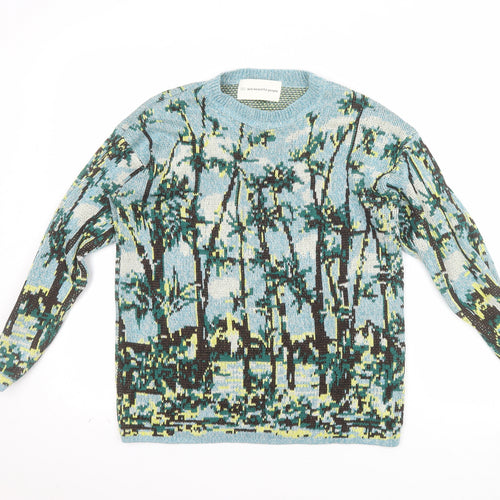 GU and Beautiful People Blue Art Knit Women's XS Pullover Jumper