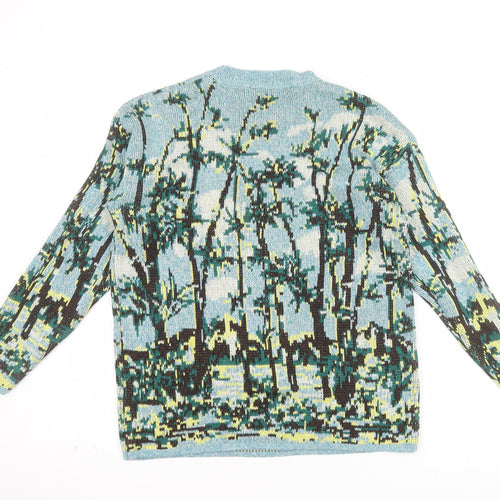 GU and Beautiful People Blue Art Knit Women's XS Pullover Jumper