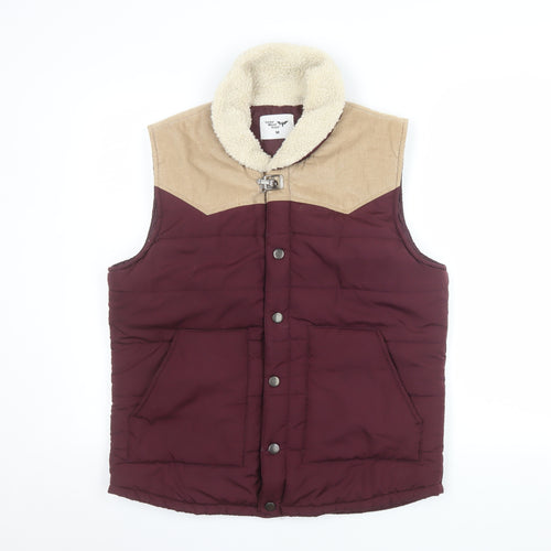 Cedar Wood State Men's Brown Size M Quilted Padded Bodywarmer Waistcoat