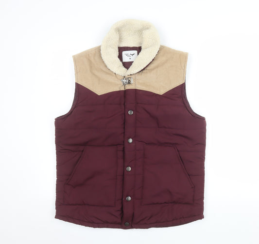 Cedar Wood State Men's Brown Size M Quilted Padded Bodywarmer Waistcoat