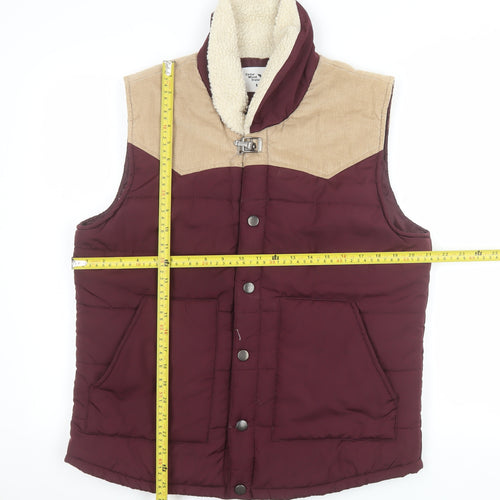 Cedar Wood State Men's Brown Size M Quilted Padded Bodywarmer Waistcoat