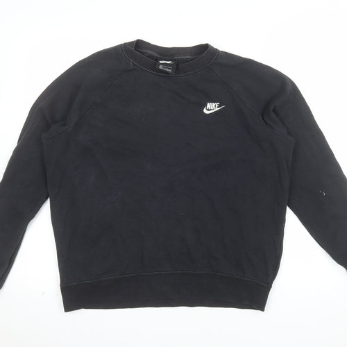 Nike Men's Black Crew Neck Pullover Sweatshirt M Logo Sportswear