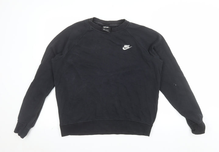 Nike Men's Black Crew Neck Pullover Sweatshirt M Logo Sportswear