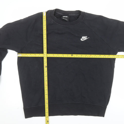 Nike Men's Black Crew Neck Pullover Sweatshirt M Logo Sportswear