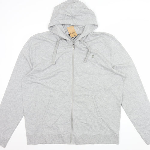 Next Men's Grey 2XL Full Zip Hoodie with Logo