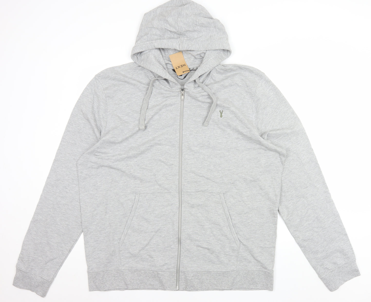 Next Men's Grey 2XL Full Zip Hoodie with Logo