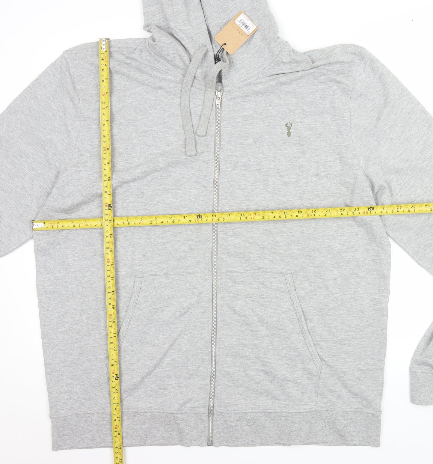 Next Men's Grey 2XL Full Zip Hoodie with Logo