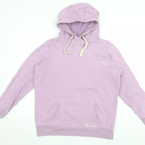 Fat Face Womens Pink Hoodie UK 10 Pullover Cotton Blend Hooded Sweatshirt