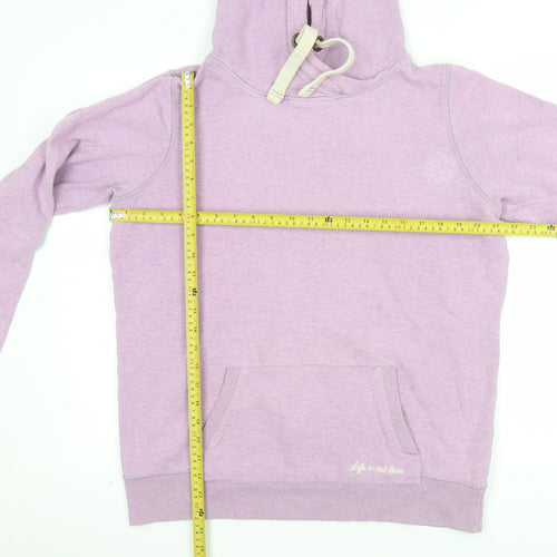 Fat Face Womens Pink Hoodie UK 10 Pullover Cotton Blend Hooded Sweatshirt