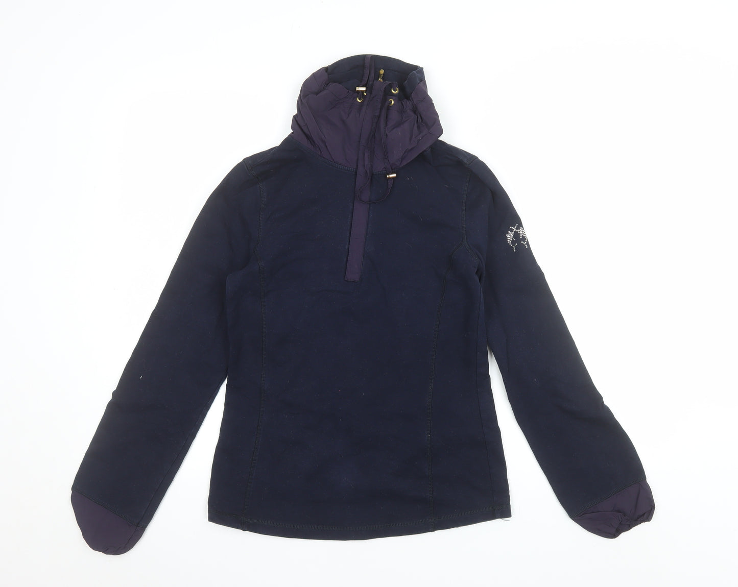 Lisa Campione Womens Navy Pullover Hoodie Size 10 Cotton Blend