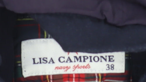 Lisa Campione Womens Navy Pullover Hoodie Size 10 Cotton Blend