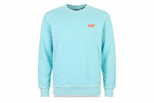 Front view of Superdry Men's Blue XS Crew Neck Pullover Sweatshirt