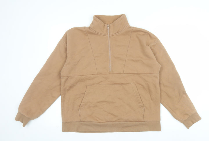 Active Women’s Beige 1/4 Zip Pullover Sweatshirt S