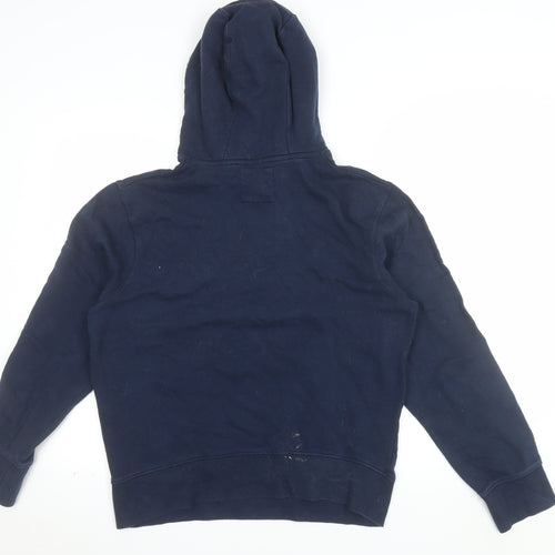 Bench Mens Blue L Pullover Hoodie Logo Cotton Sweatshirt