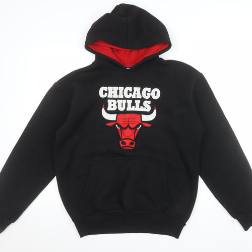 Chicago Bulls Men's Black Pullover Hoodie M Graphic Sports Sweatshirt