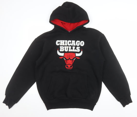 Chicago Bulls Men's Black Pullover Hoodie M Graphic Sports Sweatshirt