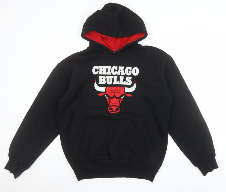 Chicago Bulls Men's Black Pullover Hoodie M Graphic Sports Sweatshirt