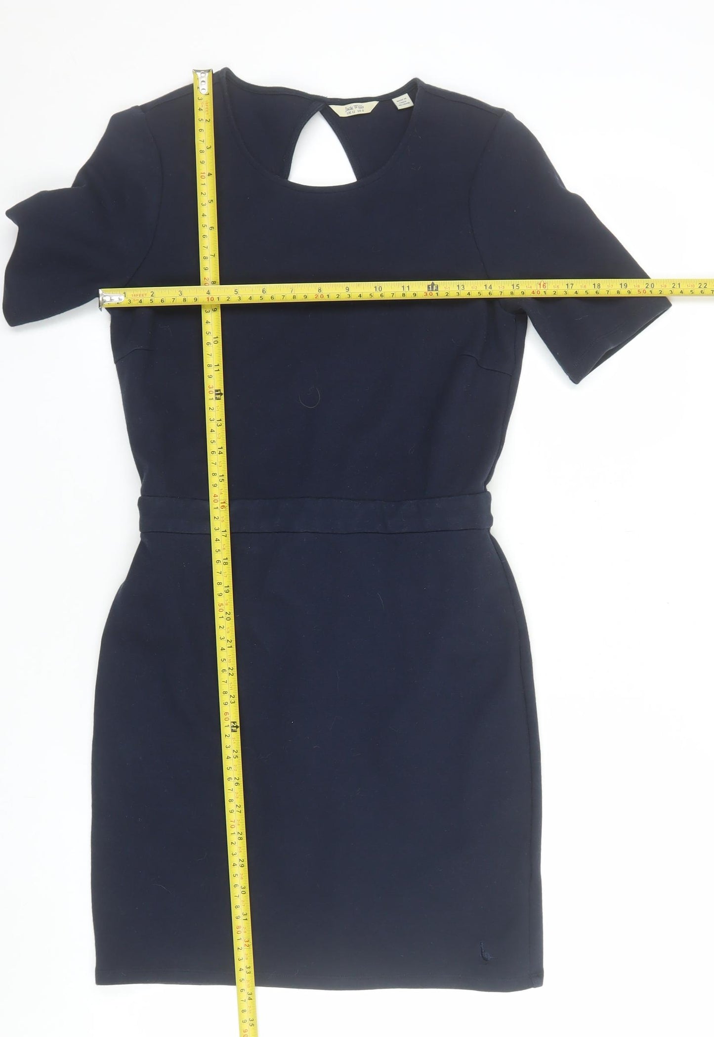 Jack Wills Women Blue Size 12 Sheath Knee Length Dress