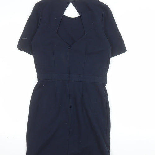 Jack Wills Women Blue Size 12 Sheath Knee Length Dress