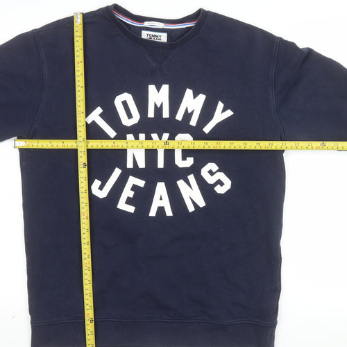 Tommy Jeans Men's Blue Small Relaxed Fit Logo Sweatshirt