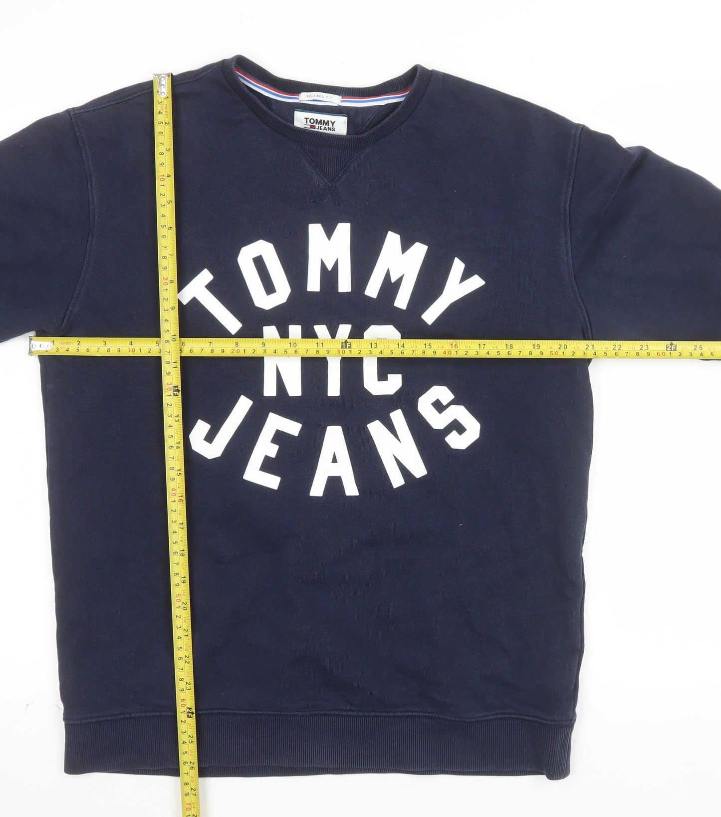 Tommy Jeans Men's Blue Small Relaxed Fit Logo Sweatshirt