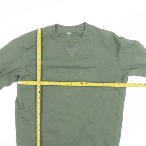Uniqlo Men’s Green M Crew Neck Cotton Pullover Sweatshirt