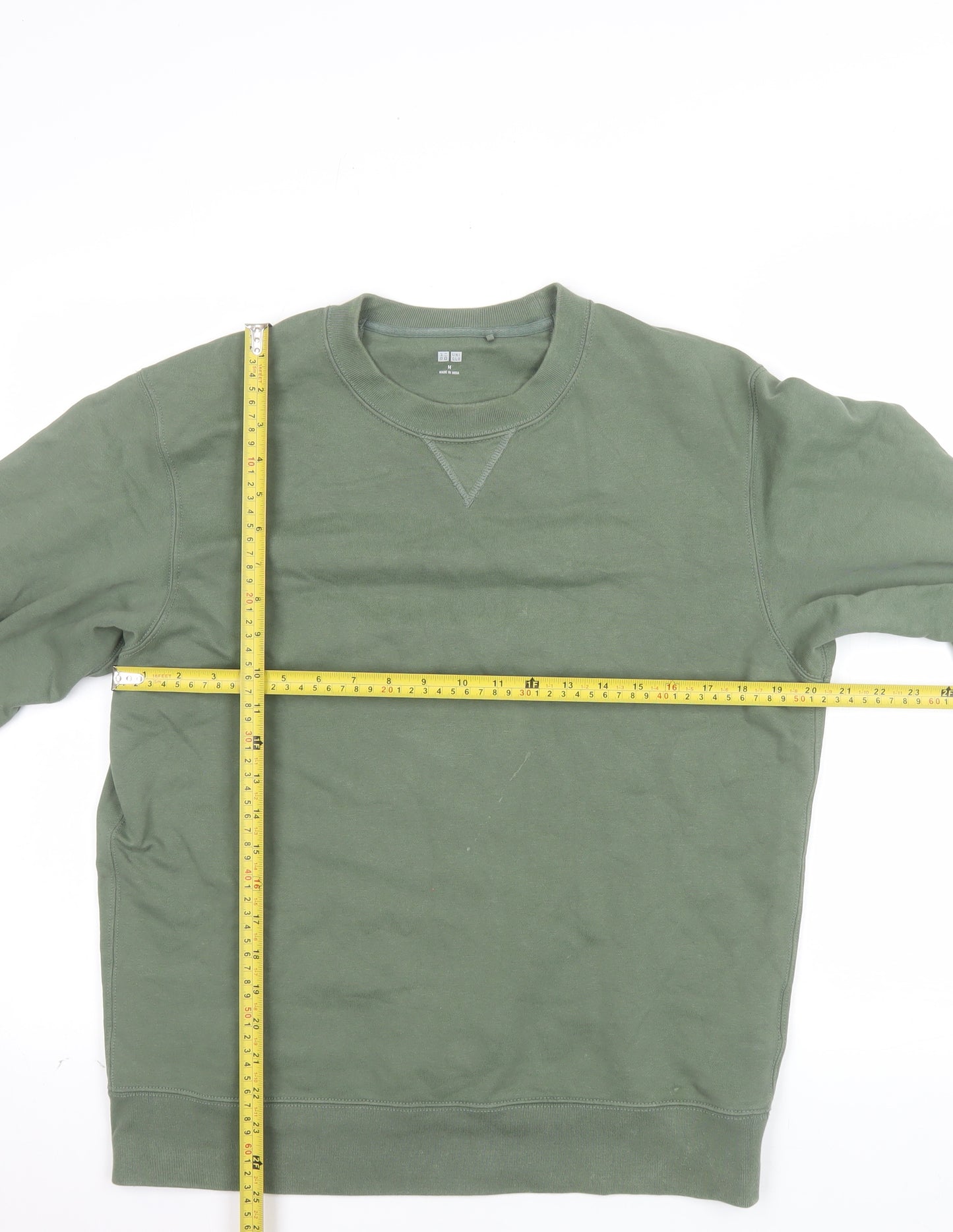 Uniqlo Men’s Green M Crew Neck Cotton Pullover Sweatshirt
