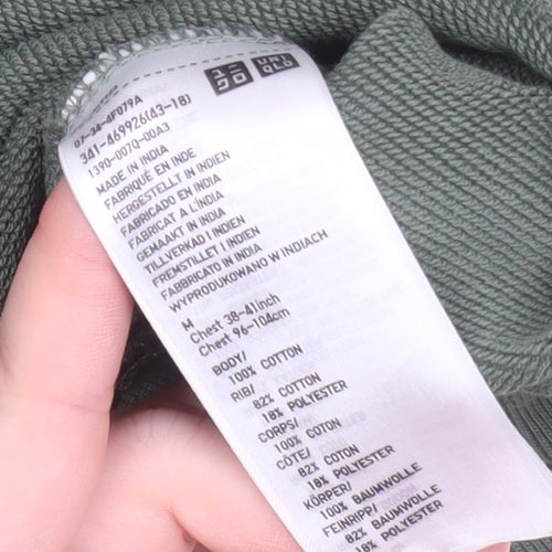 Uniqlo Men’s Green M Crew Neck Cotton Pullover Sweatshirt