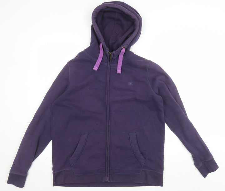 Fat Face Womens Purple Full Zip Hoodie Size UK 16 Cotton Blend