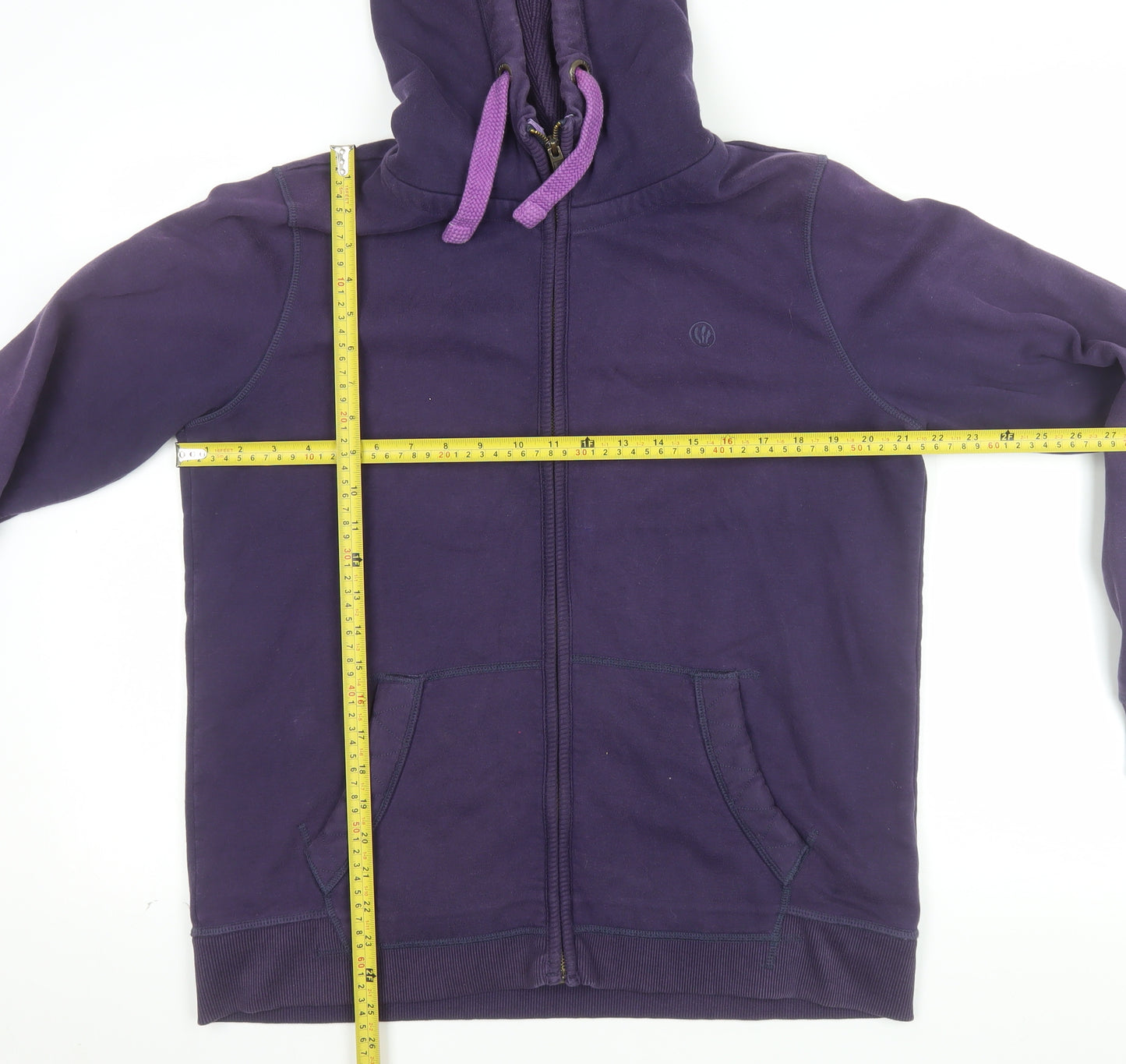 Fat Face Womens Purple Full Zip Hoodie Size UK 16 Cotton Blend