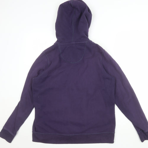 Fat Face Womens Purple Full Zip Hoodie Size UK 16 Cotton Blend