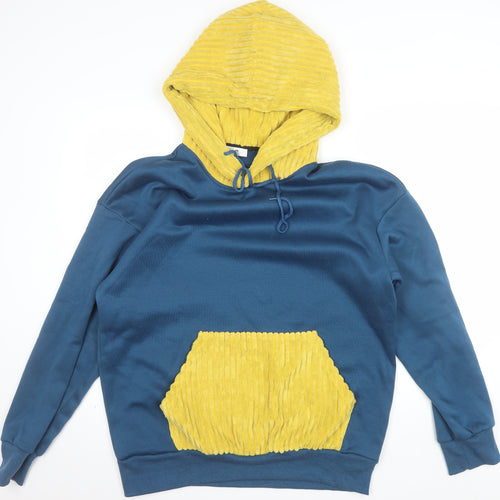 ChArmkpR Men's Blue & Yellow Pullover Hoodie Size L Fleece