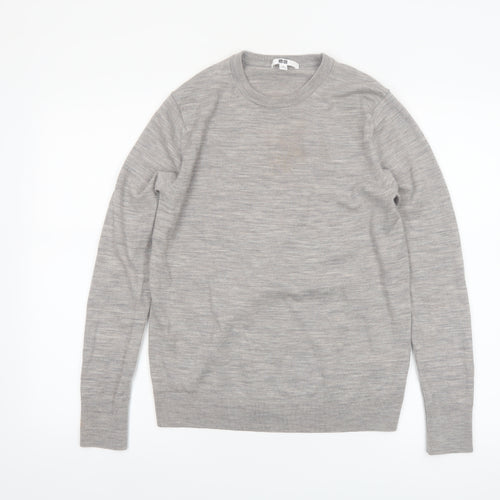 Uniqlo Women’s Grey Wool Crew Neck Jumper Size M Long Sleeve