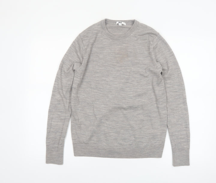 Uniqlo Women’s Grey Wool Crew Neck Jumper Size M Long Sleeve