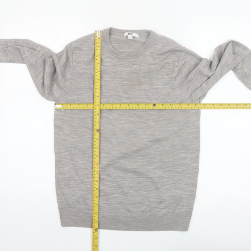 Uniqlo Women’s Grey Wool Crew Neck Jumper Size M Long Sleeve