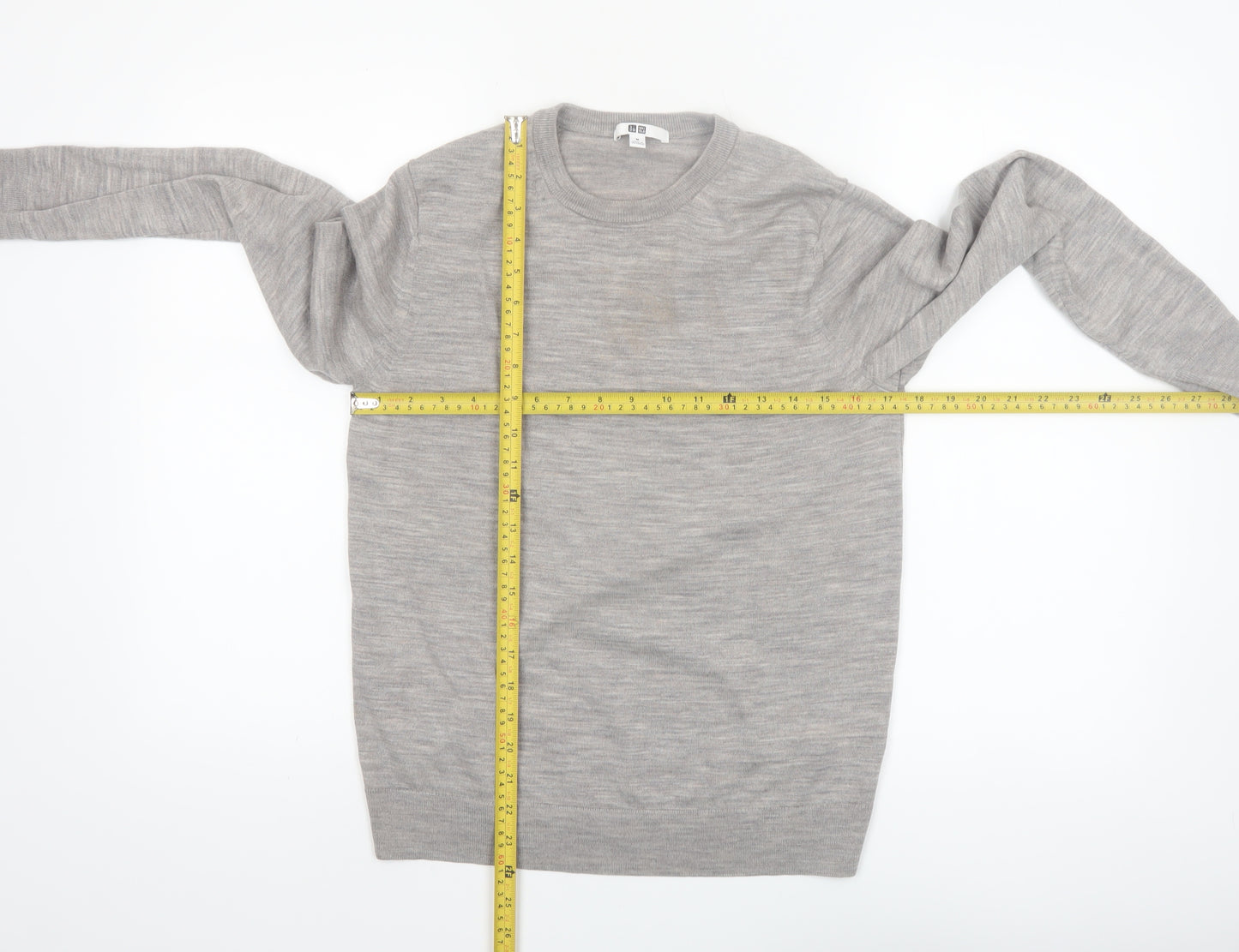 Uniqlo Women’s Grey Wool Crew Neck Jumper Size M Long Sleeve