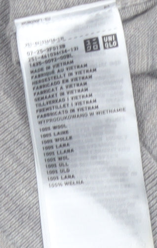 Uniqlo Women’s Grey Wool Crew Neck Jumper Size M Long Sleeve
