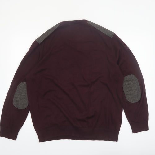 Burton Menswear Men's Brown XL Cotton Crew Neck Pullover Jumper