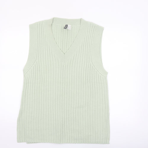 H&M Divided Women’s Green Sleeveless V-Neck Knit Vest Size 12