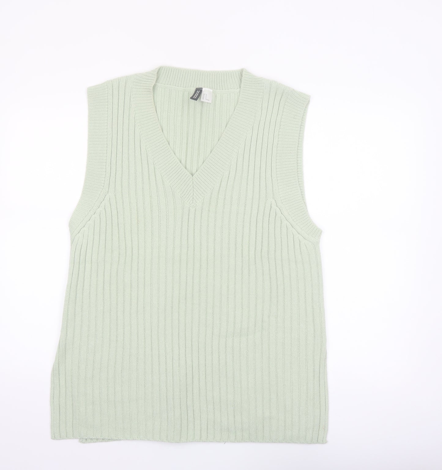 H&M Divided Women’s Green Sleeveless V-Neck Knit Vest Size 12