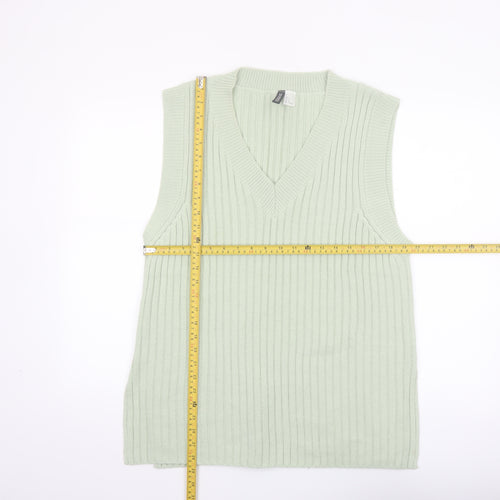 H&M Divided Women’s Green Sleeveless V-Neck Knit Vest Size 12