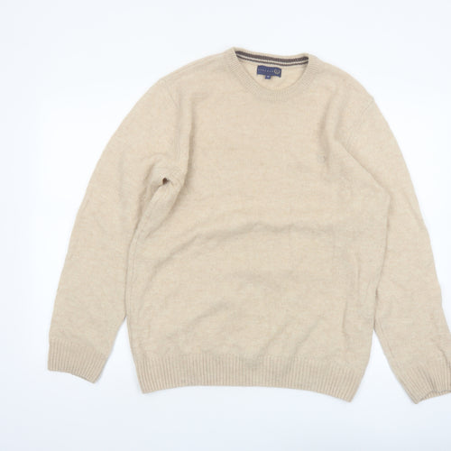 Lincoln Men's Beige Wool Blend Pullover Jumper M